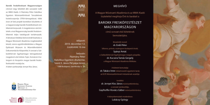 Barokk freskófestészet Magyarországon - könyvbemutató előzetes