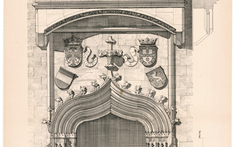 Graz, székesegyház: nyugati kapu (MÉM MDK, Műemlékvédelmi Dokumentációs Központ, Tervtár, ltsz. K 11084)