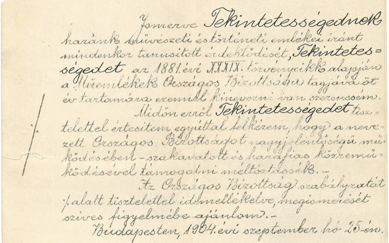 A VKM kinevezi a MOB tagjává Divald Kornélt, öt év időtartamra. Lymbus, Divald Kornél-hagyaték, ltsz. K 1626/9.