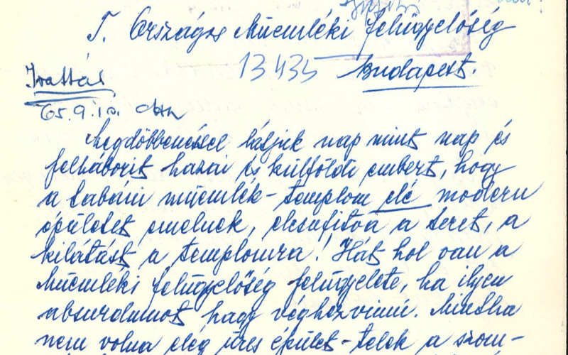 „Egy asszony a sok közül”, levél egy ismeretlen tabáni asszonytól. 1965. szeptember 6. Tudományos Irattár, OMF I. sorozat 1965/93/6