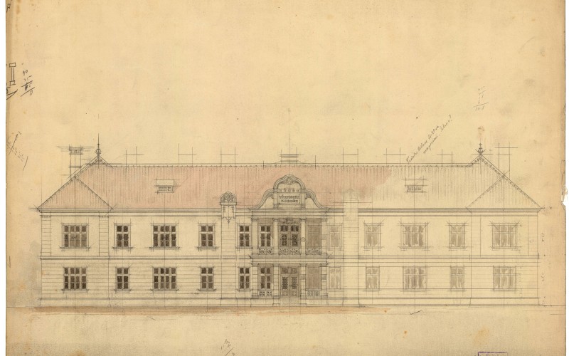 Bánffyhunyad, vármegyei kórház. MÉM MDK Tervtár, ltsz. K 12047 