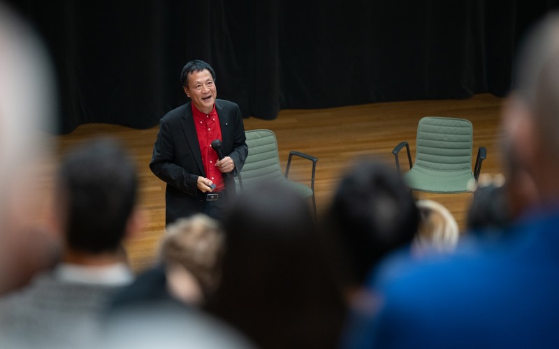 Kongjian Yu kínai tájépítész-urbanista előadása. Fotó © Felix S. C. Wong
