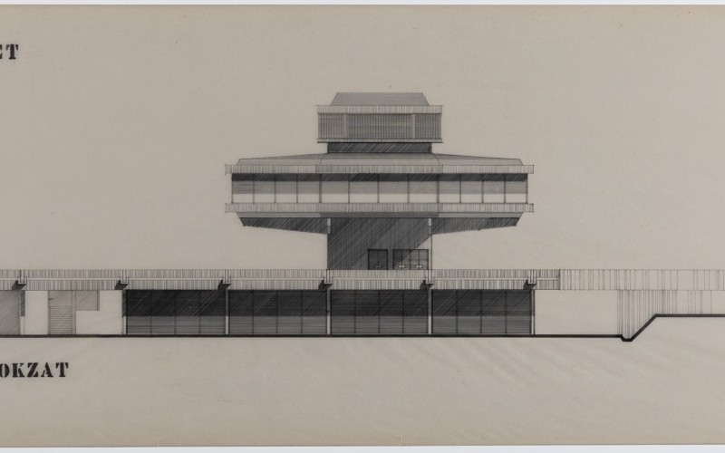 Sebő Ferenc: Gorsium, Fogadóépület, Északi homlokzat, 1970. MÉM MDK Múzeumi Gyűjtemény