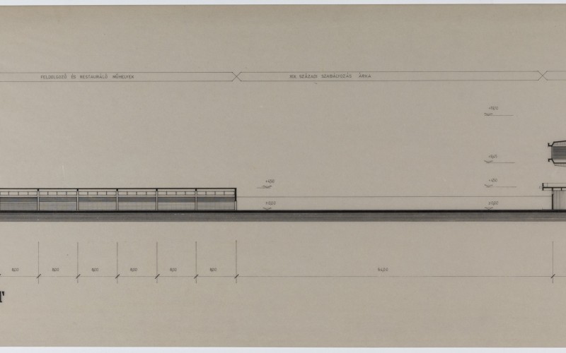 Sebő Ferenc: Gorsium, Fogadóépület, Déli, Északi metszet, 1970. MÉM MDK Múzeumi Gyűjtemény