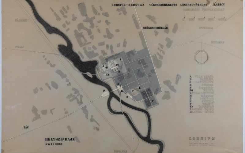 Sebő Ferenc: Gorsium, helyszínrajz, 1970. MÉM MDK Múzeumi Gyűjtemény