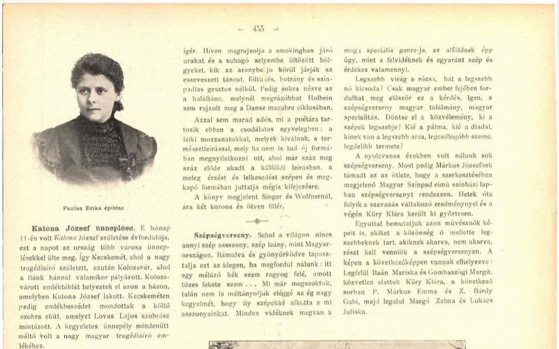 Paulas Erika az Új Idők 1900 évi 2. számában